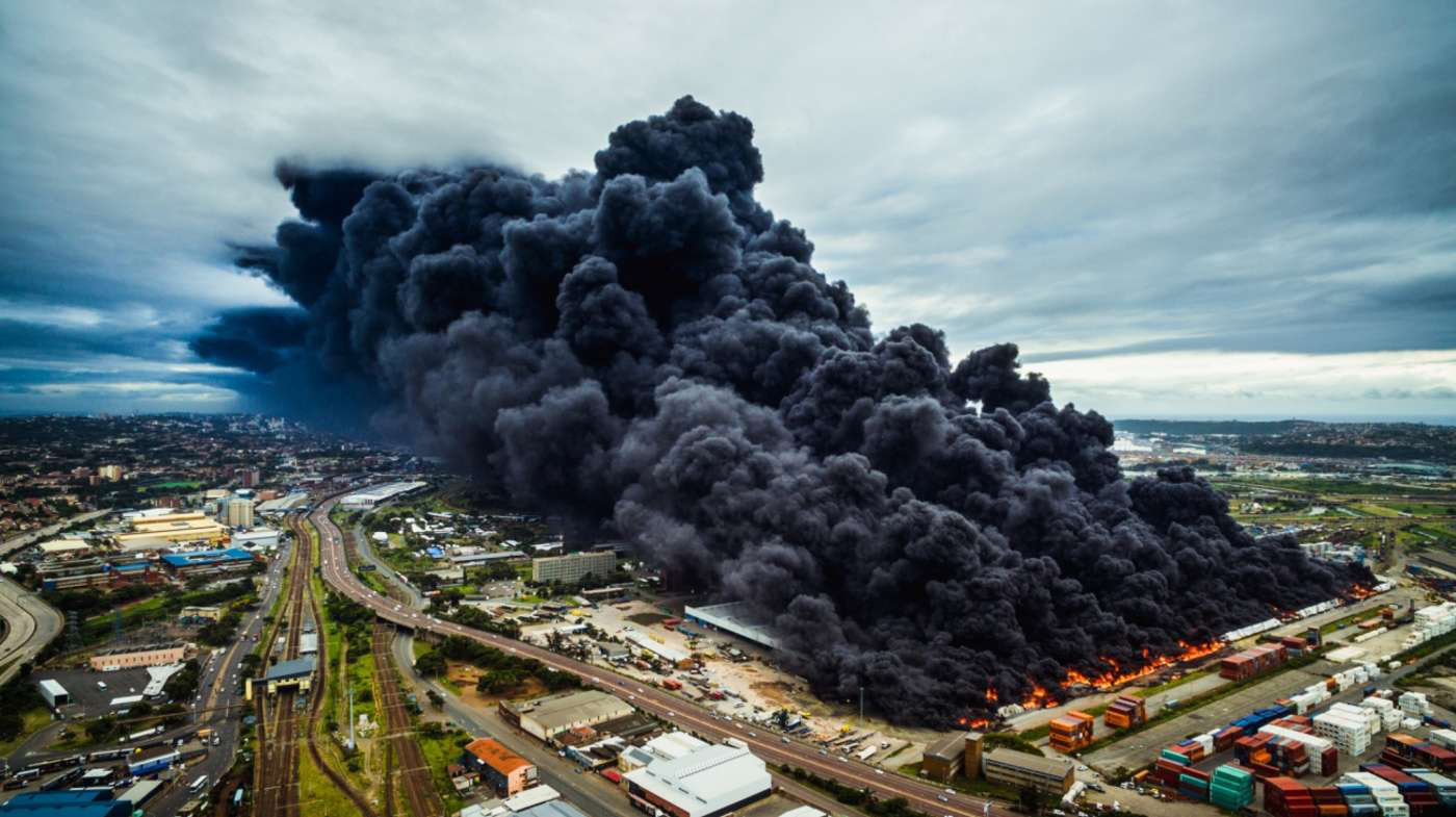 Warehouse Fire, © Byron du Bois, Runner Up, DrAw Photo Contest - Drone Awards