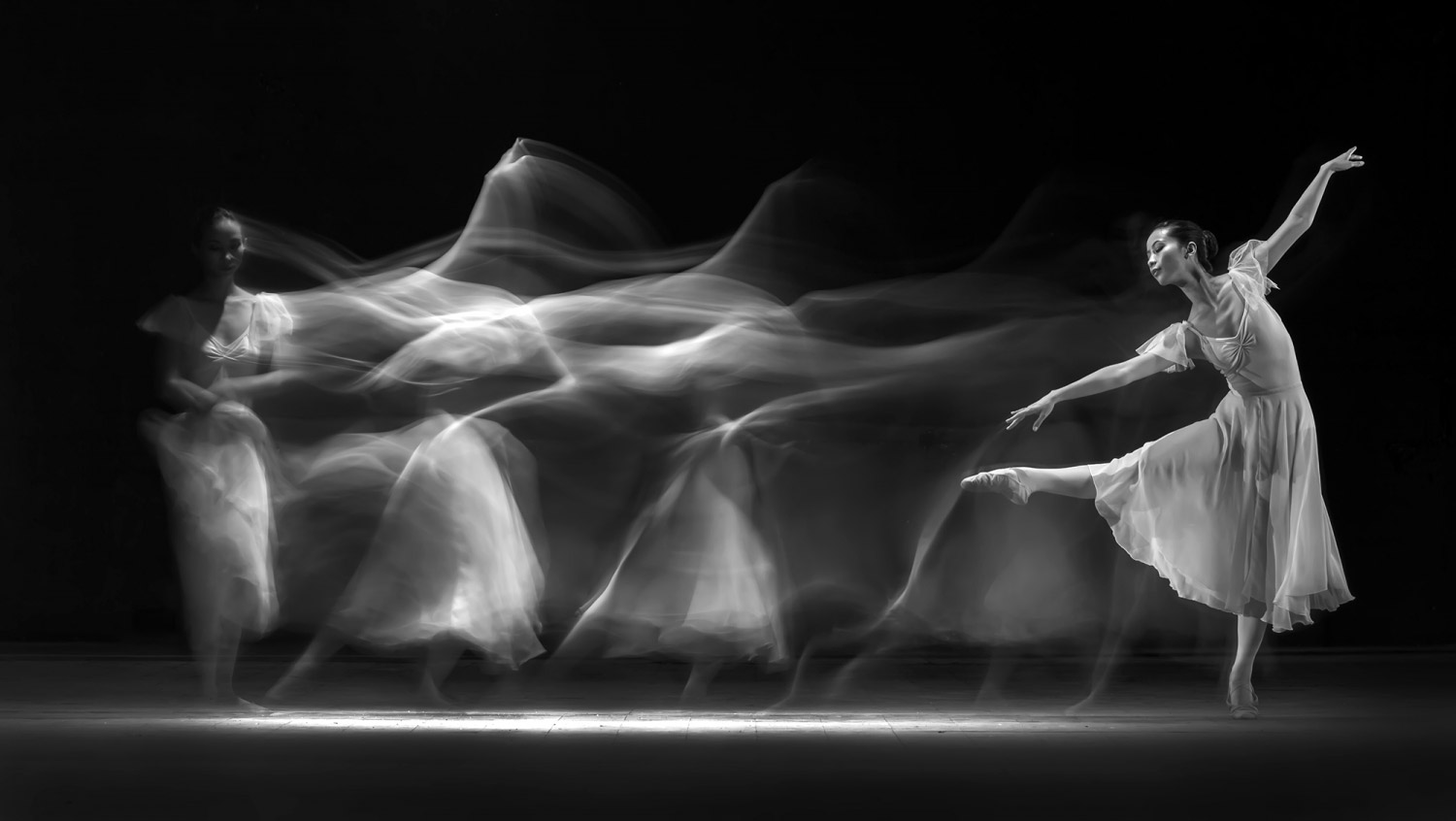 Waves of Balerina, © Antonyus BUNJAMIN, 3rd Place, Non-Professional - Fine Art and Open, Zebra Awards - TZIPAC Black and White Photographer of the Year